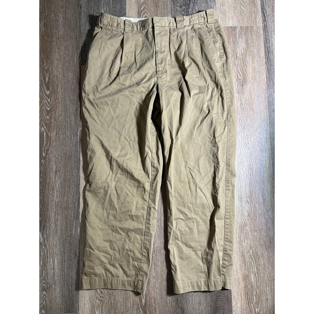 Tommy Hilfiger Khaki Pleated Chino Pants Mens 38x30 Casual Workwear